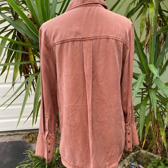 Free People Lace Up Rust Shirt - Picture 7 of 11